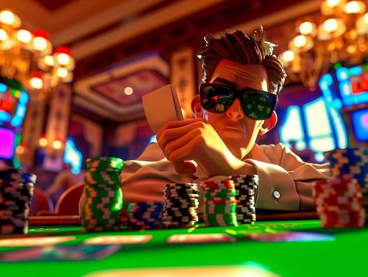 Antarmuka permainan Texas Hold'em Bonus di zeusqq dengan dealer langsung